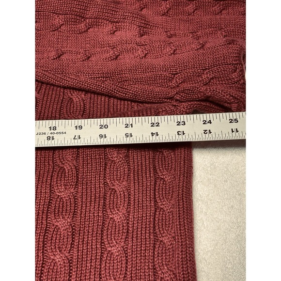 Vintage Lands End Sweater Mens XL 100% Cotton Maroon Pullover Crewneck - Picture 6 of 8